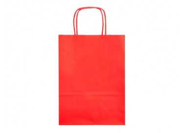 Bolsa papel q-connect celulosa rojo m con asa retorcida 270x370x12 mm