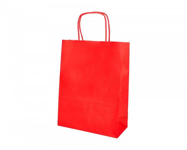 Bolsa papel q-connect celulosa rojo m con asa retorcida 270x370x12 mm
