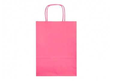 Bolsa papel q-connect celulosa rosa s con asa retorcida 240x320x10 mm Bolsa papel q-connect celulosa rosa s con asa retorcida 240x320x10 mm