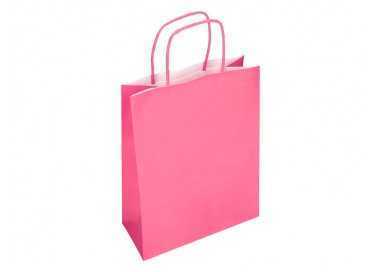 Bolsa papel q-connect celulosa rosa s con asa retorcida 240x320x10 mm Bolsa papel q-connect celulosa rosa s con asa retorcida 240x320x10 mm
