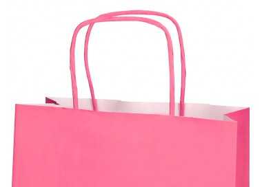 Bolsa papel q-connect celulosa rosa s con asa retorcida 240x320x10 mm Bolsa papel q-connect celulosa rosa s con asa retorcida 240x320x10 mm