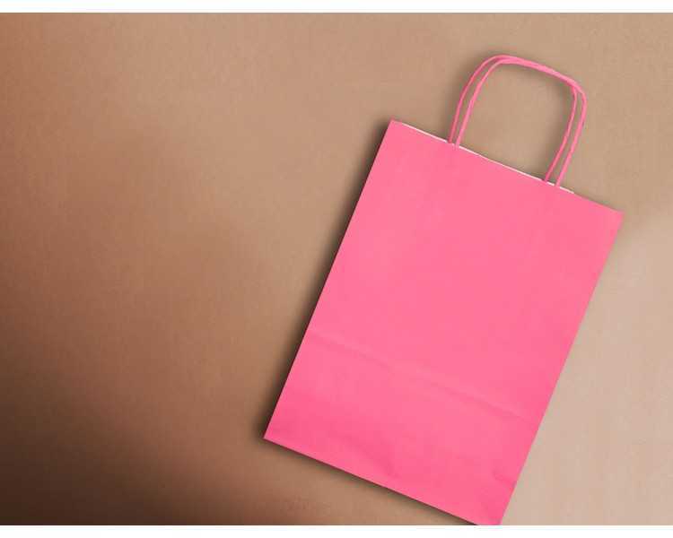 Bolsa papel q-connect celulosa rosa s con asa retorcida 240x320x10 mm
