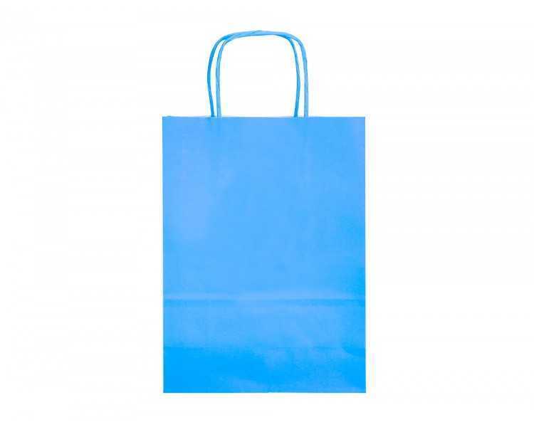 Bolsa papel q-connect celulosa celeste s con asa retorcida 240x320x10 mm