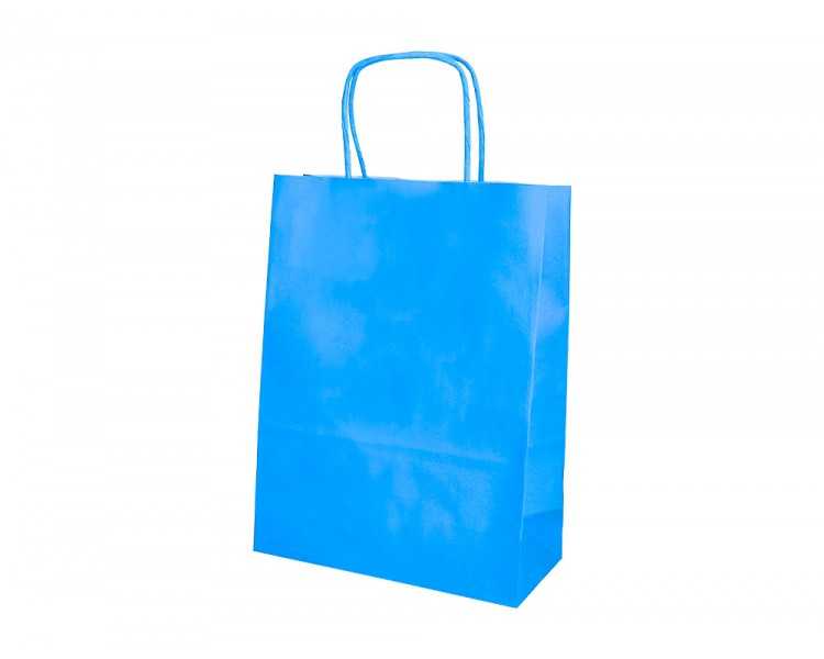 Bolsa papel q-connect celulosa celeste s con asa retorcida 240x320x10 mm