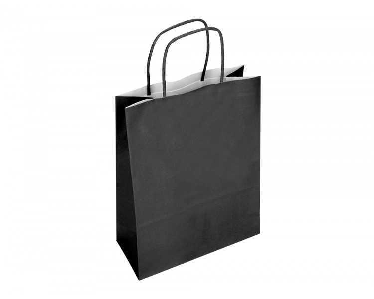 Bolsa papel q-connect celulosa negro s con asa retorcida 240x320x10 mm