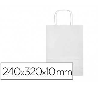 Bolsa papel q-connect celulosa blanco s con asa retorcida 240x320x10 mm