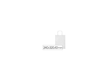 Bolsa papel q-connect celulosa blanco s con asa retorcida 240x320x10 mm
