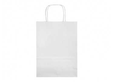 Bolsa papel q-connect celulosa blanco s con asa retorcida 240x320x10 mm