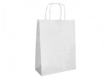 Bolsa papel q-connect celulosa blanco s con asa retorcida 240x320x10 mm