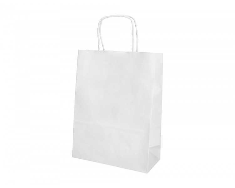 Bolsa papel q-connect celulosa blanco s con asa retorcida 240x320x10 mm