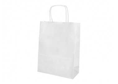 Bolsa papel q-connect celulosa blanco s con asa retorcida 240x320x10 mm