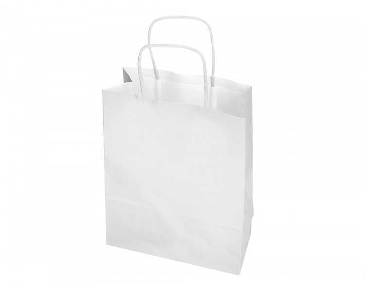 Bolsa papel q-connect celulosa blanco s con asa retorcida 240x320x10 mm