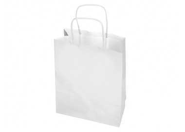Bolsa papel q-connect celulosa blanco s con asa retorcida 240x320x10 mm