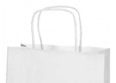 Bolsa papel q-connect celulosa blanco s con asa retorcida 240x320x10 mm