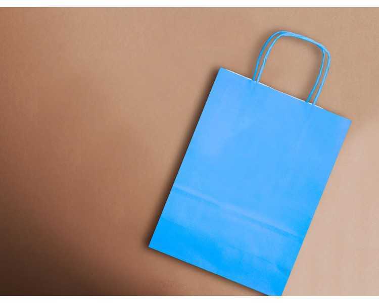 Bolsa papel q-connect celulosa celeste xs con asa retorcida 180x240x80 mm