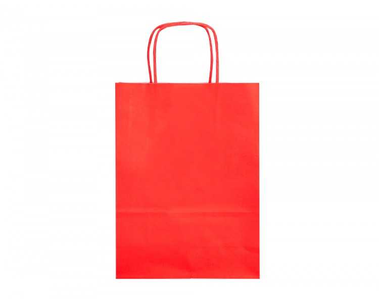 Bolsa papel q-connect celulosa rojo xs con asa retorcida 180x240x80 mm