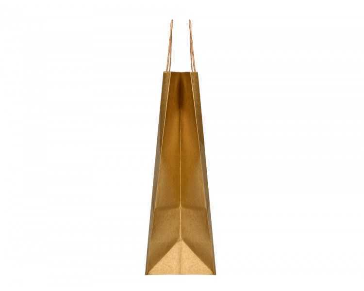 Bolsa papel q-connect kraft oro xs con asa retorcida 180x240x80 mm
