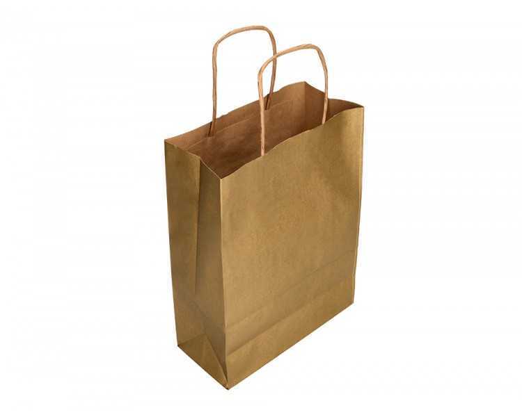 Bolsa papel q-connect kraft oro xs con asa retorcida 180x240x80 mm