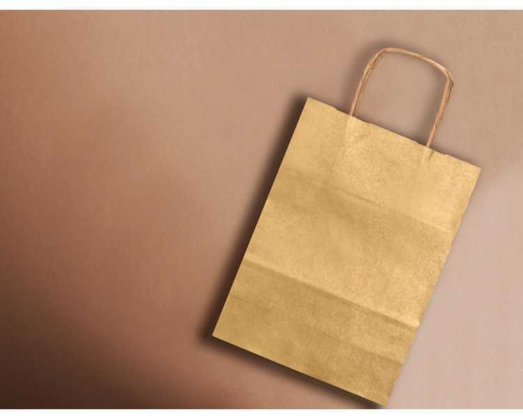 Bolsa papel q-connect kraft oro xs con asa retorcida 180x240x80 mm