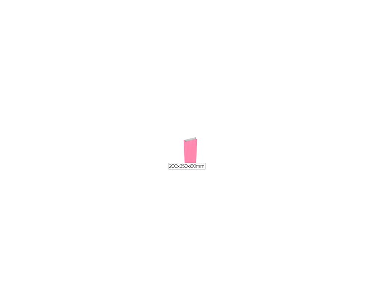 Sobre papel basika celulosa rosa con fuelle m 200x350x60 mm paquete de 25 unidades