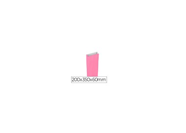 Sobre papel basika celulosa rosa con fuelle m 200x350x60 mm paquete de 25 unidades