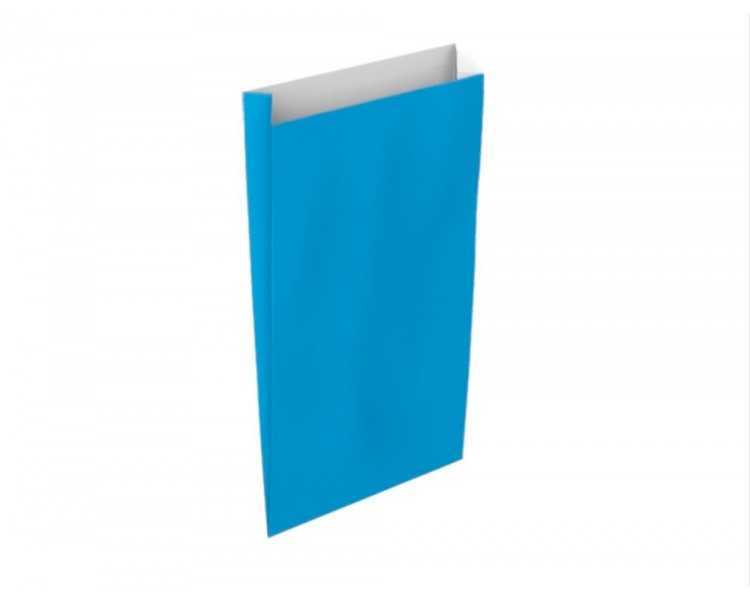 Sobre papel basika celulosa celeste con fuelle m 200x350x60 mm paquete de 25 unidades