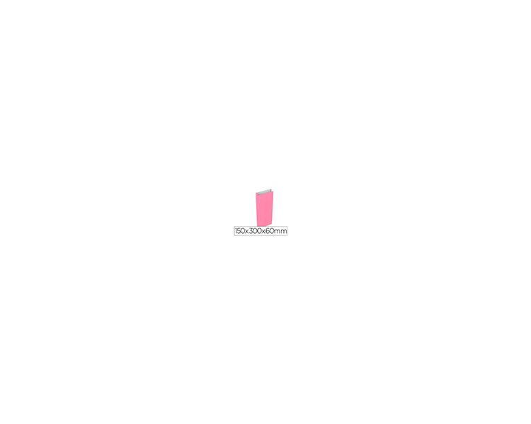 Sobre papel basika celulosa rosa con fuelle s 150x300x60 mm paquete de 25 unidades