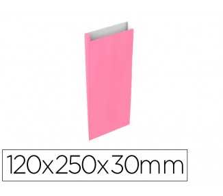 Sobre papel basika celulosa rosa con fuelle xs 120x250x30 mm paquete de 25 unidades