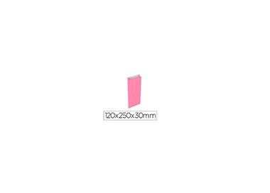 Sobre papel basika celulosa rosa con fuelle xs 120x250x30 mm paquete de 25 unidades