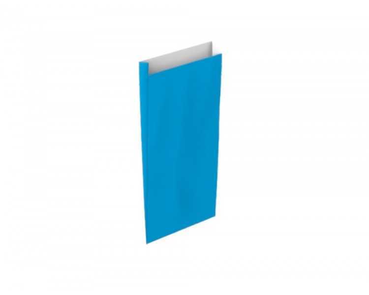 Sobre papel basika celulosa celeste con fuelle xs 120x250x30 mm paquete de 25 unidades
