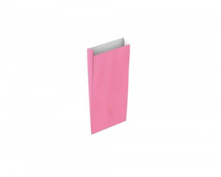 Sobre papel basika celulosa rosa con fuelle xxs 100x200x30 mm paquete de 25 unidades