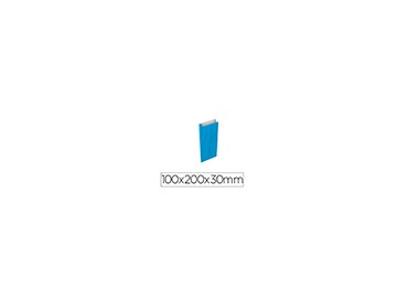 Sobre papel basika celulosa celeste con fuelle xxs 100x200x30 mm paquete de 25 unidades Sobre papel basika celulosa celeste con fuelle xxs 100x200x30 mm paquete de 25 unidades
