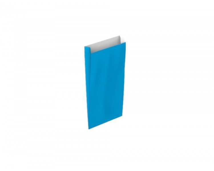 Sobre papel basika celulosa celeste con fuelle xxs 100x200x30 mm paquete de 25 unidades