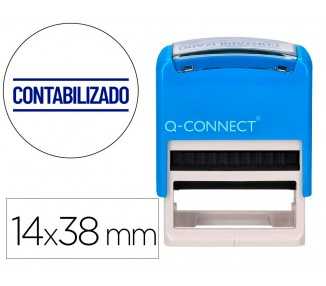 Sello entintado automatico q-connect contabilizado almohadilla 14x38 mm color azul
