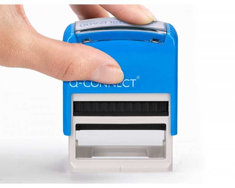 Sello entintado automatico q-connect contabilizado almohadilla 14x38 mm color azul
