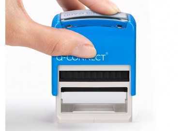 Sello entintado automatico q-connect contabilizado almohadilla 14x38 mm color azul Sello entintado automatico q-connect contabilizado almohadilla 14x38 mm color azul