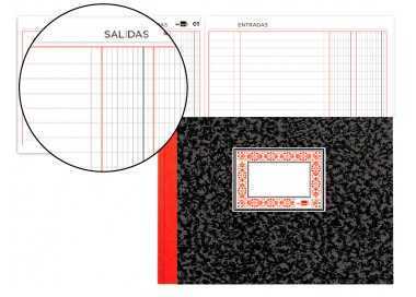 Libro liderpapel cartone cuarto apaisado 100 hojas caja entrada y salida