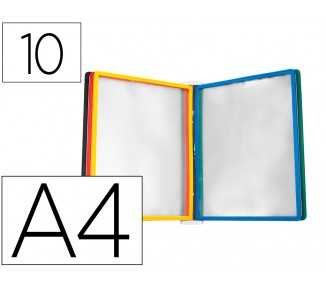 Portacatalogo de pared plastico liderpapel con 10 fundas din a4 colores surtidos