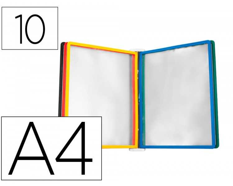 Portacatalogo de pared plastico liderpapel con 10 fundas din a4 colores surtidos