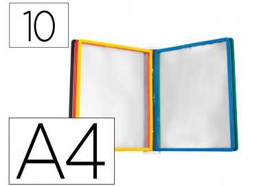 Portacatalogo de pared plastico liderpapel con 10 fundas din a4 colores surtidos