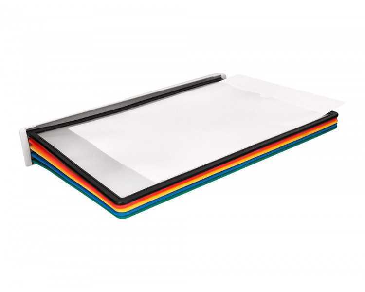 Portacatalogo de pared plastico liderpapel con 10 fundas din a4 colores surtidos