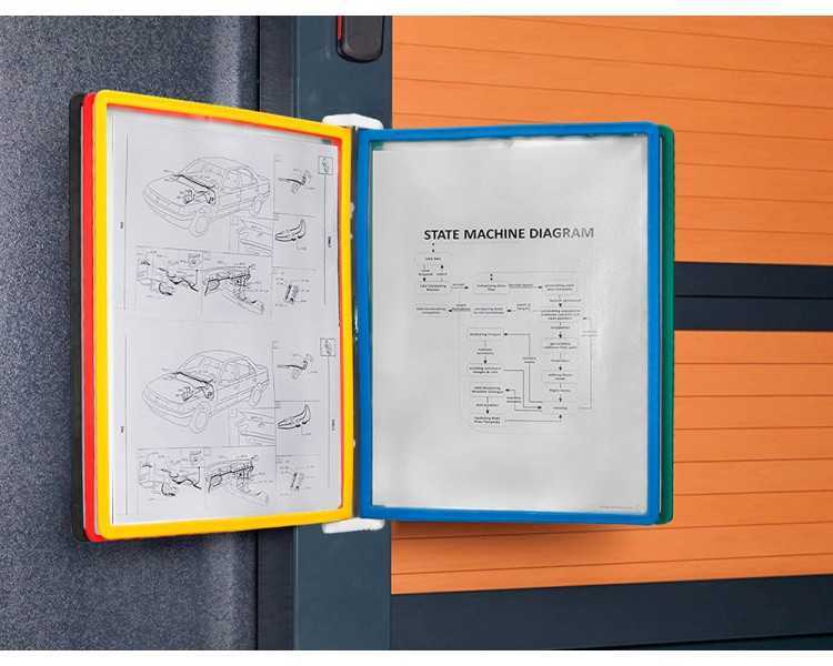 Portacatalogo de pared plastico liderpapel con 10 fundas din a4 colores surtidos