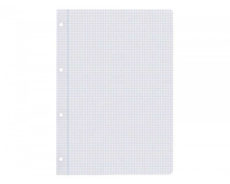 Recambio liderpapel a4 100 hojas 100g/m2 cuadro 3mm con margen 4 taladros