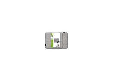 Funda para portatil q-connect 13,3/' con asa 1 bolsillo exterior con cremallera color gris 350x250x25 mm