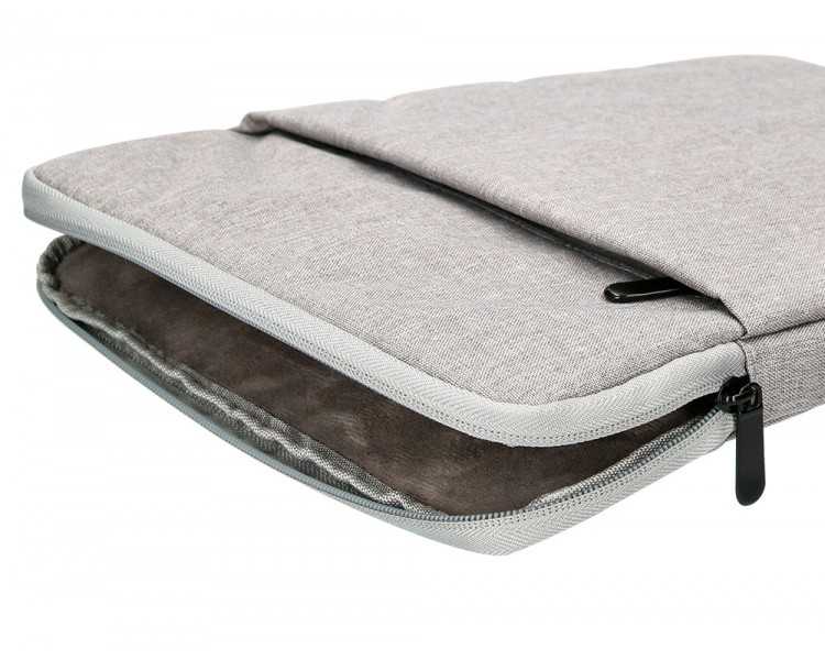 Funda para portatil q-connect 13,3/' con asa 1 bolsillo exterior con cremallera color gris 350x250x25 mm