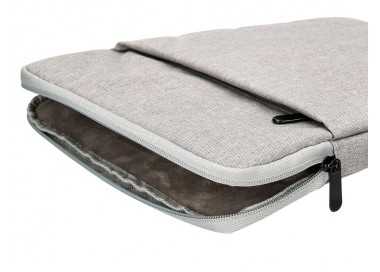 Funda para portatil q-connect 13,3/' con asa 1 bolsillo exterior con cremallera color gris 350x250x25 mm