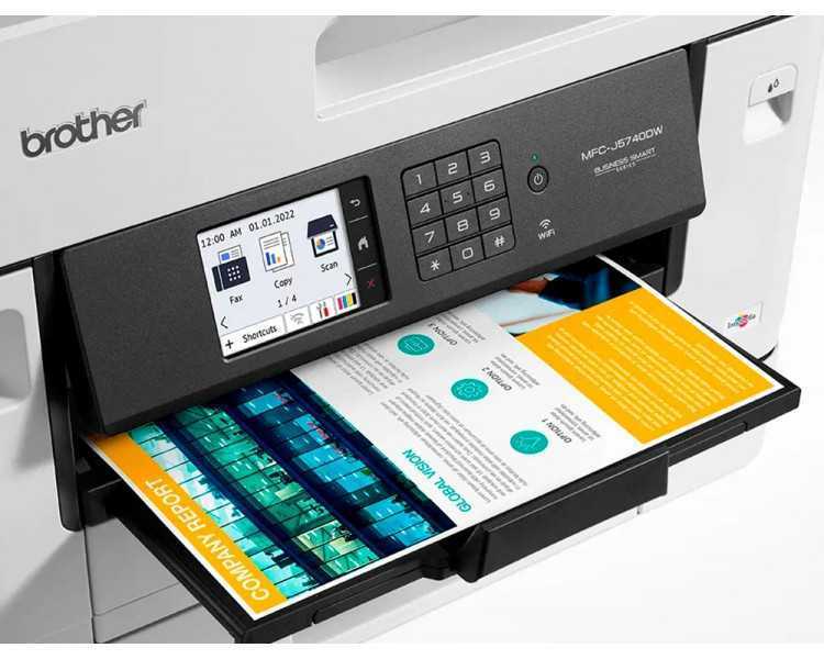 Equipo multifuncion brother mfcj5740dw profesional a4 / a3 color tinta 28ppm duplex tactil wifi bandejas 2x 250