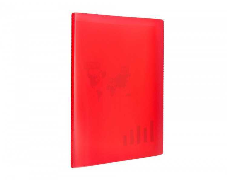 Carpeta liderpapel escaparate 40 fundas polipropileno din a3 rojo translucido