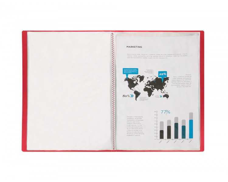 Carpeta liderpapel escaparate 40 fundas polipropileno din a3 rojo translucido