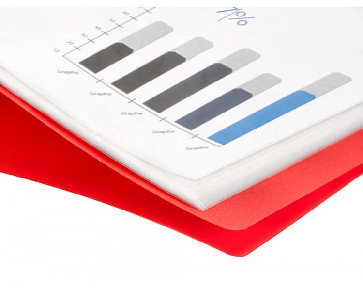 Carpeta liderpapel escaparate 40 fundas polipropileno din a3 rojo translucido